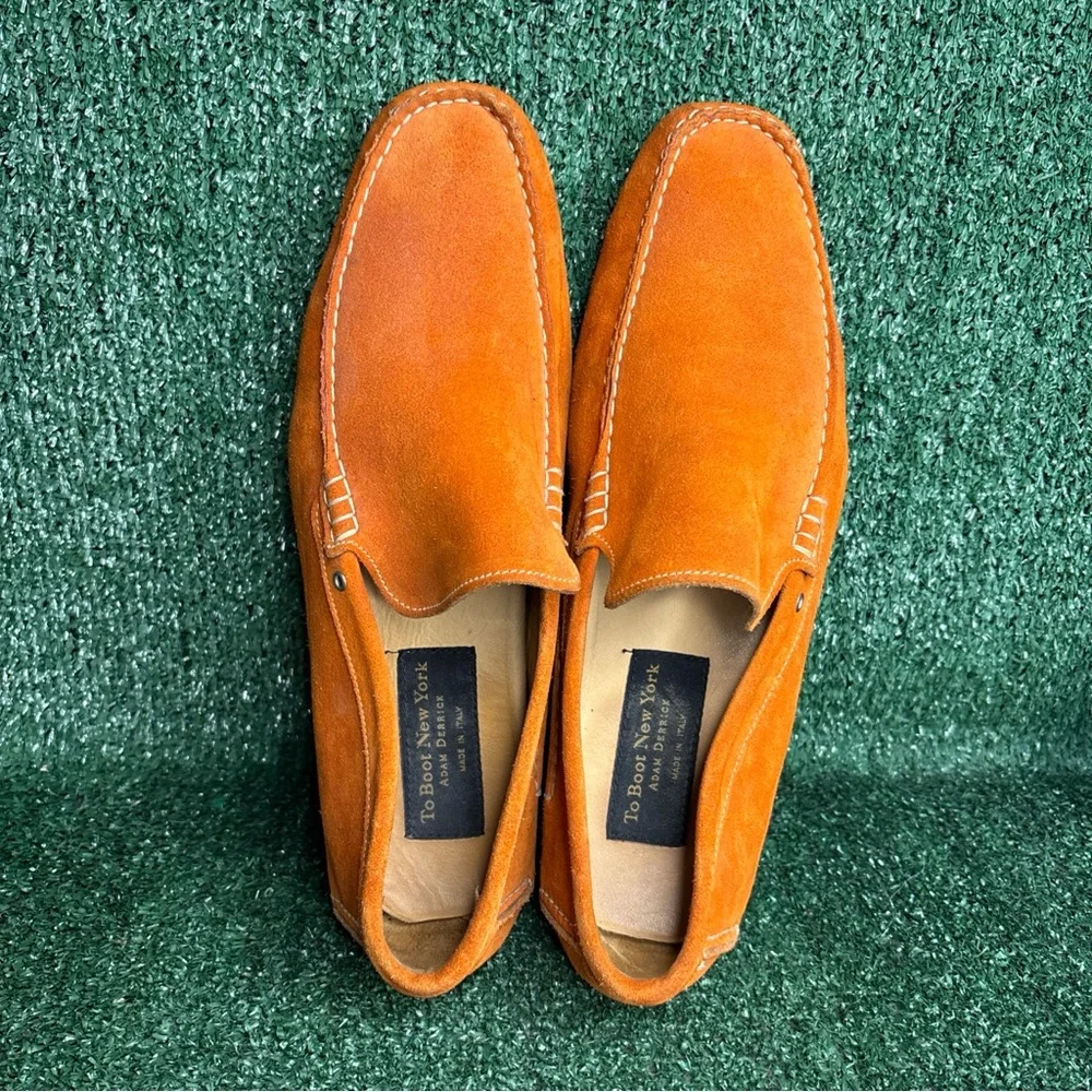 To Boot New York Driver Moc Loafer Size 12 Orange Suede Dress Shoes - Picture 5 of 12
